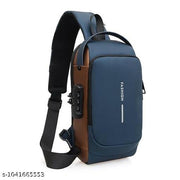 Waterproof Polyester Slim Unisex Crossbody Sling Bag Chest Backpack Men's Shoulder Bag, Leisure Travel Handbag, Hard Shell Anti-Theft Chest Bag