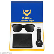 Lorenz Gift Combo of Sunglasses, Watch & Wallet Combo Box for Men | Combo Box for Boys
