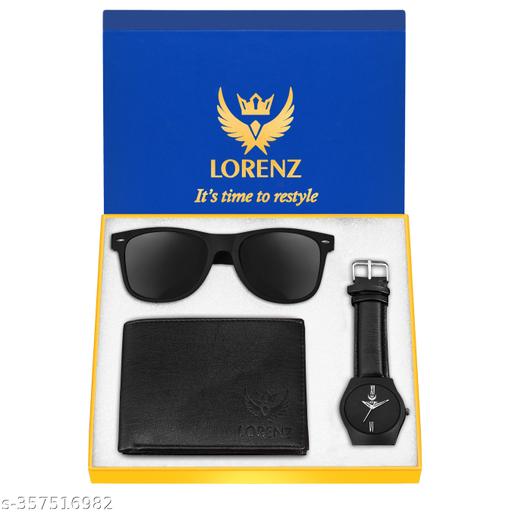 Lorenz Gift Combo of Sunglasses, Watch & Wallet Combo Box for Men | Combo Box for Boys