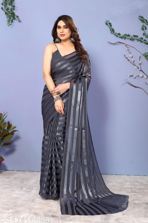 Festive Wear Satin Saree without Blouse Piece