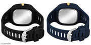 Square Dial Black Blue Grey White Analog Watches with Silicon Strap Stylish ADDI Designer Combo Watch for Mens & Boys