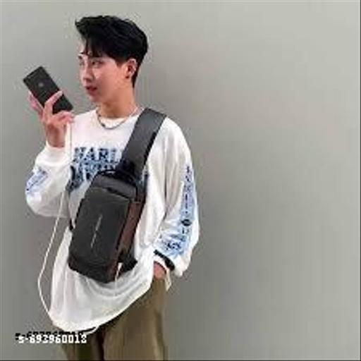 Men Stylish Crossbody Backpack for Men & Women, Anti-Theft Chest Bag with USB Charging Port, Messenger Bags, Casual Shoulder Bag