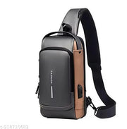 Water-Resistant Anti-Theft Sling Bag with USB Charging Port & TSA Lock – Carbon Black Tactical Crossbody