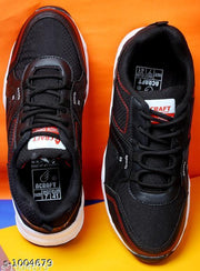 Black Solid Basketball Shoes For Men
