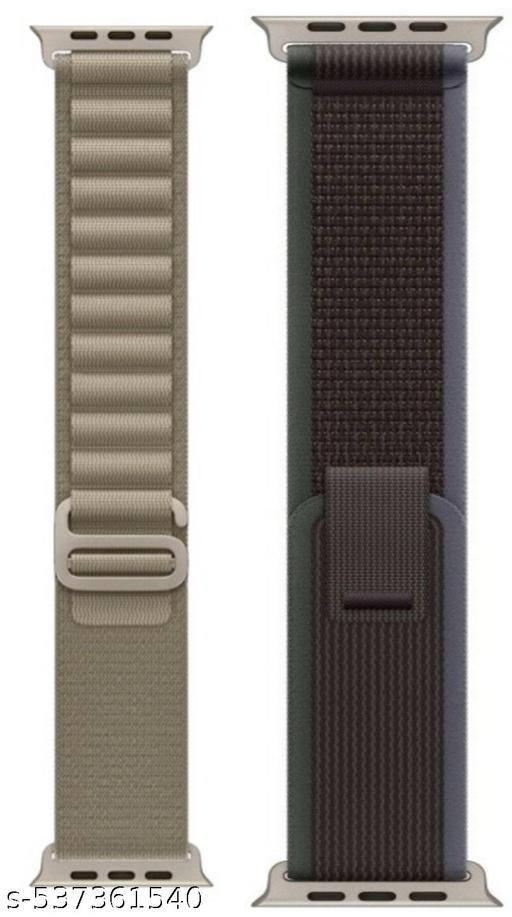 Trail Loop Alpine Loop Straps Compatible with Watch 49mm 45mm 44mm 42mm, Adjustable Velcro Premium Strap for iWatch Ultra & Ultra 2 Series SE 8 7 6 5 4 3 2 1. (Only 2 Pcs Trail Loop Strap, Watch NOT Included) Alpine Light Green Trail Blue Combo Pack of 2