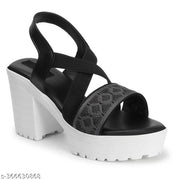 Kajmi Women Cross-Strap style Heel footwear wedges Block Chunky High Heel Ankle Elastic Strap Open Toe Sandl for women girls ledies