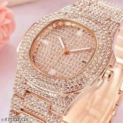 M3 trader rose gold Ladies Watch Rhinestone Decor Date Quartz Watch Holiday Luxury Rhinestone-Encrusted Silver Women Watch Made Of Zinc Alloy A Gift For Friends