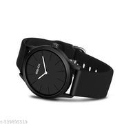 Black Dial Analog Watch for Men – Stylish Silicone Strap, Quartz Movement, Waterproof & Scratch-Resistant | Sleek, Professional Look for Office, School & Casual Wear | Premium Branded Watch Under 300