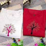 Fancy Festival Doimond  Hot Fix Cotton Kurti Combo-2