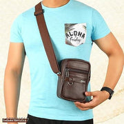 Leather Small Sling Bag for Men | Chest Slinger bag | Crossbody Bag| Side Bag Men | Mini Leather Slings | Corporate Gift Item | Passport Sling.