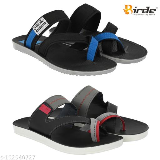 BRD-729-BRD-695 Black Nivar Flip Flops For Men Combo Pack of 2
