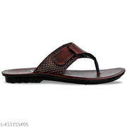 Foot fighter men slippers and flip flops synthetic material with Pu sole Color Brown