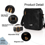 Salar leather pu Sling Bag with Multiple Compartments – Compact & Functional Crossbody Bag for Everyday Use