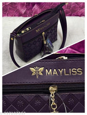 Attractive trendy women purple PU sling bags/Premium PU leather sling bags for women/Small sling bag/Full handwork bag/Party wear and wedding bag for women