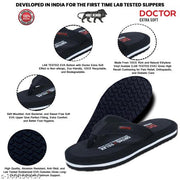DOCTOR EXTRA SOFT D-32-Black Men's Orthopaedic Diabetic Comfort Daily Use Slippers & Flipflops