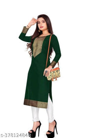 Women Letest Outfit Beautiful stylish kurti with Golden Lac