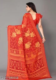 SITANJALI FANCY BRASSO SAREE WITH UNSTITCHED BLOUSE