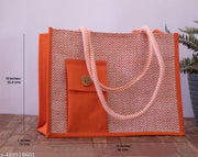 Stylish Jute handbag for women | jute laptop and office bag | Jute travel and daily use bag |Large size Jute bag with zip | Jute lunch bag