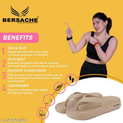 Bersache Extra Soft Classic Casual with  Regular wear with Ultra Soft & Flexibility Technology Flip-Flop for Women 's ( Beige)