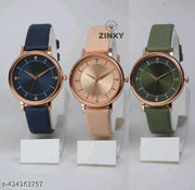 Best Quality Festive Season Flower Designer Round Dial Attractive Leather Belt women watches combo pack of 3 combo wathces for women stylish girl watches combo pack of 3 analog watches wrist watches combo watches