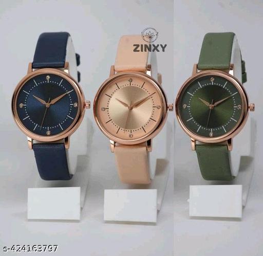 Best Quality Festive Season Flower Designer Round Dial Attractive Leather Belt women watches combo pack of 3 combo wathces for women stylish girl watches combo pack of 3 analog watches wrist watches combo watches