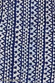 Casual American Crepe Round-Neck 3/4 Length Sleeves Chevron Printed Straight Navy Blue Kurti (45"Inches)