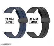 NEW DESIGN MAGNETIC BUCKLE STRAP . 22 MM SILICON STRAP FOR SMART WATCH. SMART WATCH STRAP COMBO PACK OF 2. STYLISH STRAP FOR WATCH