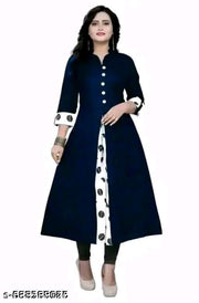 stylish navy blue selfie kurti for women wear