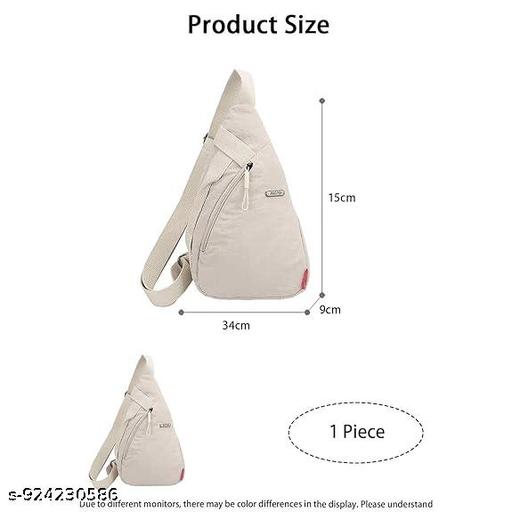 Casual Sling Bag, Shoulder Bag for Men and Women, Lightweight Crossbody Chest Bag, Travel Bag for Daily Commute and Outdoor Activities, Sling Shoulder Bag (Beige)