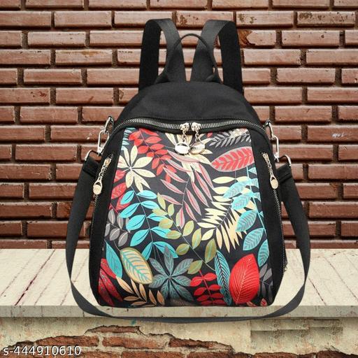 Women & Girl Leaf Printed Fab Premium Waterproof Backpack For College Girls | Women Office Bag Durable & Daily Usabl Backpack,bag,backpack for women women bag fashion,stylish (Black)