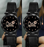 Queen Dial Magnetic Belt Combo Women's and Girl's Watches Pack of 2