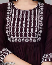 New Embroidery Gaithering Anarkali kurta