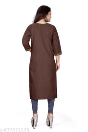 Fashionable Cotton Slub jacquard work Kurti For Women