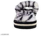 Women's Furry Slippers Open Toe Fuzzy Slippers Memory Foam Fluffy House Slippers