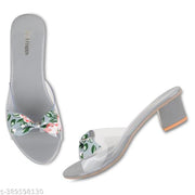 College Girls Heels Sandals | Womens Transparant Heel Slipper | Women Block Heel Sandal | Sandal for Women | Casual Heel Sandal | Women Slipper