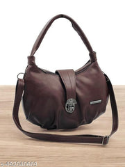 Women's Leather Style Handbag's Shoulder Bag Ladies Bag  Dark brown