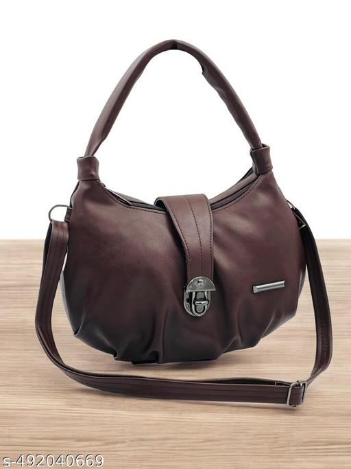 Women's Leather Style Handbag's Shoulder Bag Ladies Bag  Dark brown
