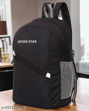 Backpack Bag for Men & Women | College Backpack | Travel Daypack with 3 Spacious Compartments | Dual Front Quick Access Pockets | Side Mesh Bottle Pocket | Durable Top Handle | Black