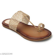 New kolhapuri slim flats for women Tan