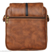 LOREM Tan Casual Faux Leather Cross Body Sling Bag For Men SL01