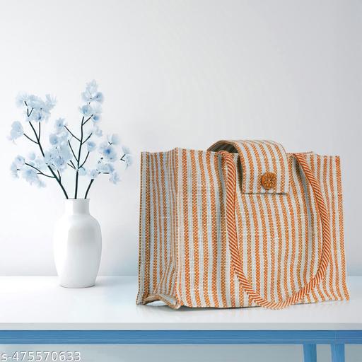 Stylish jute handbag for women |shopping and travel bag with mobile pouch and 2 zipper lock