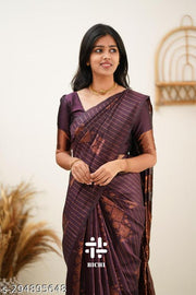 Soft Banarasi Premium Silk Saree new fancy banarasi saree with fancy blouse piece Kanjivaram Pattu Sarees With Blouse Piece