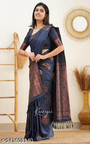 Women's Kanjivaram Soft Banarasi Silk Saree With Blouse Piece