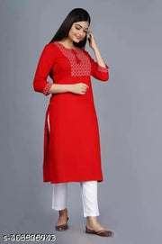rayon kurti embroidered