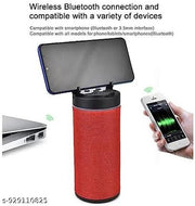 GeneCore Portable Bluetooth Speaker with Mobile Holder | Deep Bass Wireless Speaker | 1800mAh Battery | LED Light | USB/TF Support | Outdoor Speaker