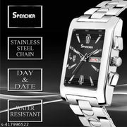 Spencher Square Dial Date & Day Function Analog Watch For Men & Boys