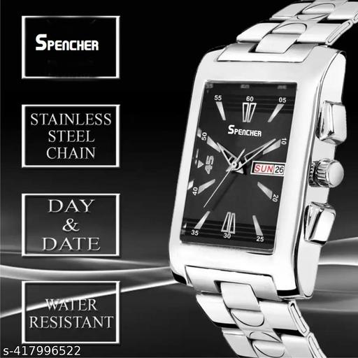 Spencher Square Dial Date & Day Function Analog Watch For Men & Boys