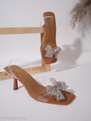 JM LOOKS Women's Fashion Transparent Backstrap Sandals|Stylish Design Heels for Girls| Kitten Heels for women| Women Footwear