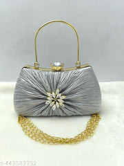 Bling Floral Casual Clutch | Women's Hand Crafted Bridal Clutch Handbag | Formal Clutch | Clutch Sling Bag For Women And Girls elegant pataka | Women's Owal Box Clutch Purse