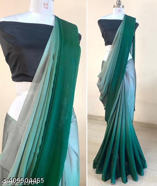 two tone Georgette Purple  Saree with blouse